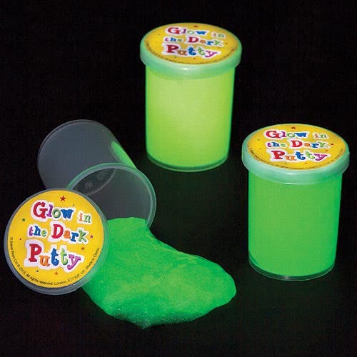 Glow in the Dark Putty (Pack of 4) Pot Size 5cm, Made From PU, Soft & Sensory Toys