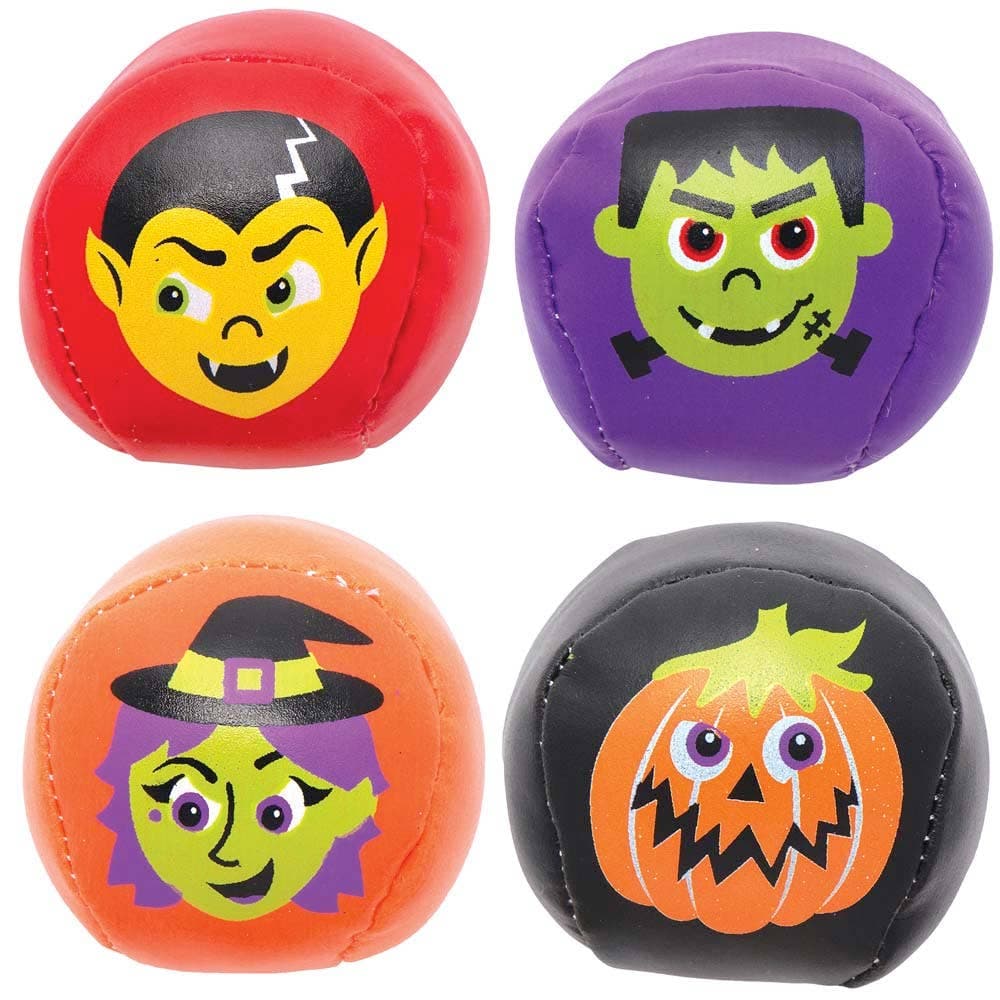 Halloween Mini Soft Balls (Pack of 6) Halloween Toys, Party Bag Fillers, 5cm Diameter, Assorted Colours/Designs