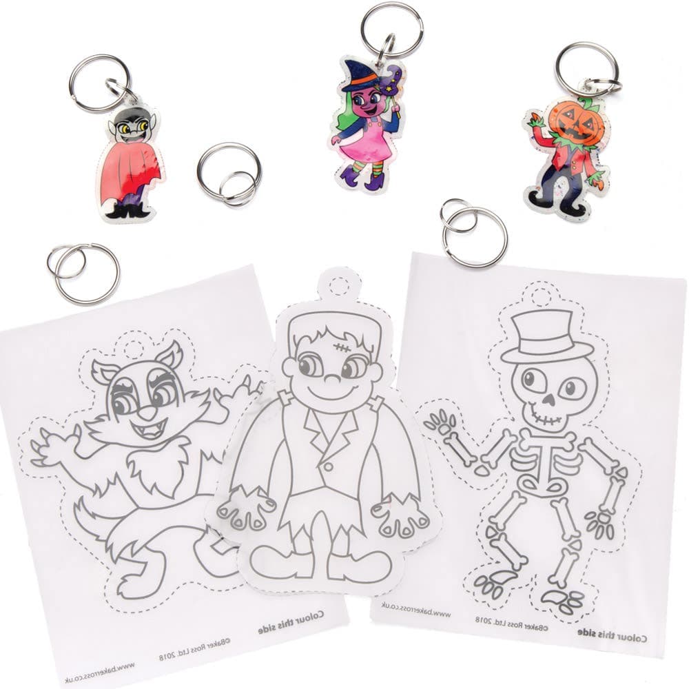 Halloween Super Shrink Keyrings (Pack of 8) Halloween Crafts