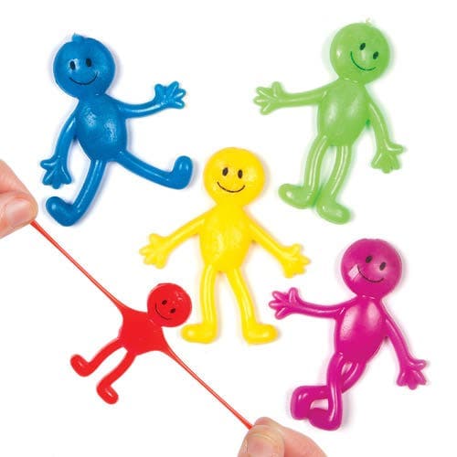 Happy Face Stretchy Men (Pack of 12) Soft & Sensory Toys Assorted colours