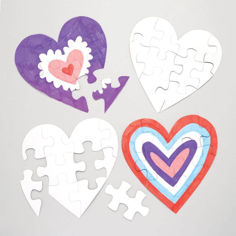 Heart Colour-in Jigsaw Puzzles (Pack of 10) Creative Play Toys