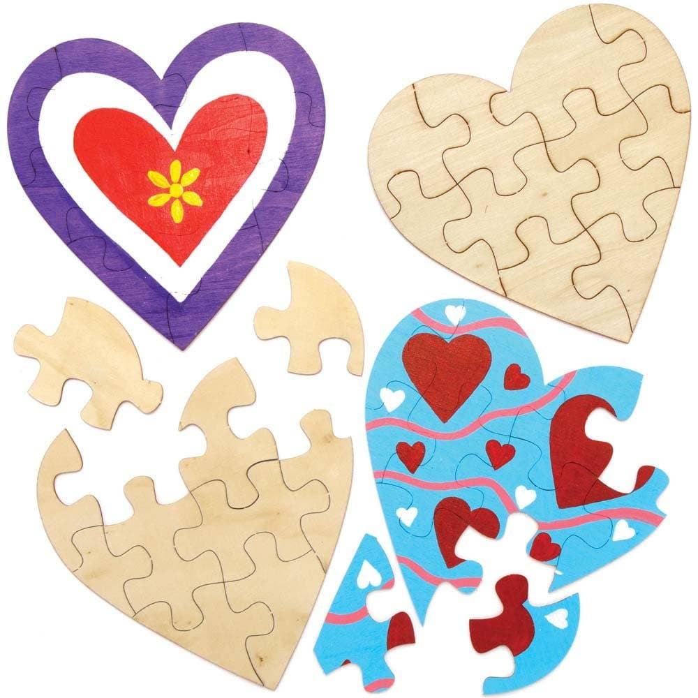 Heart Wooden Puzzles (Pack of 5) Creative Play Toys