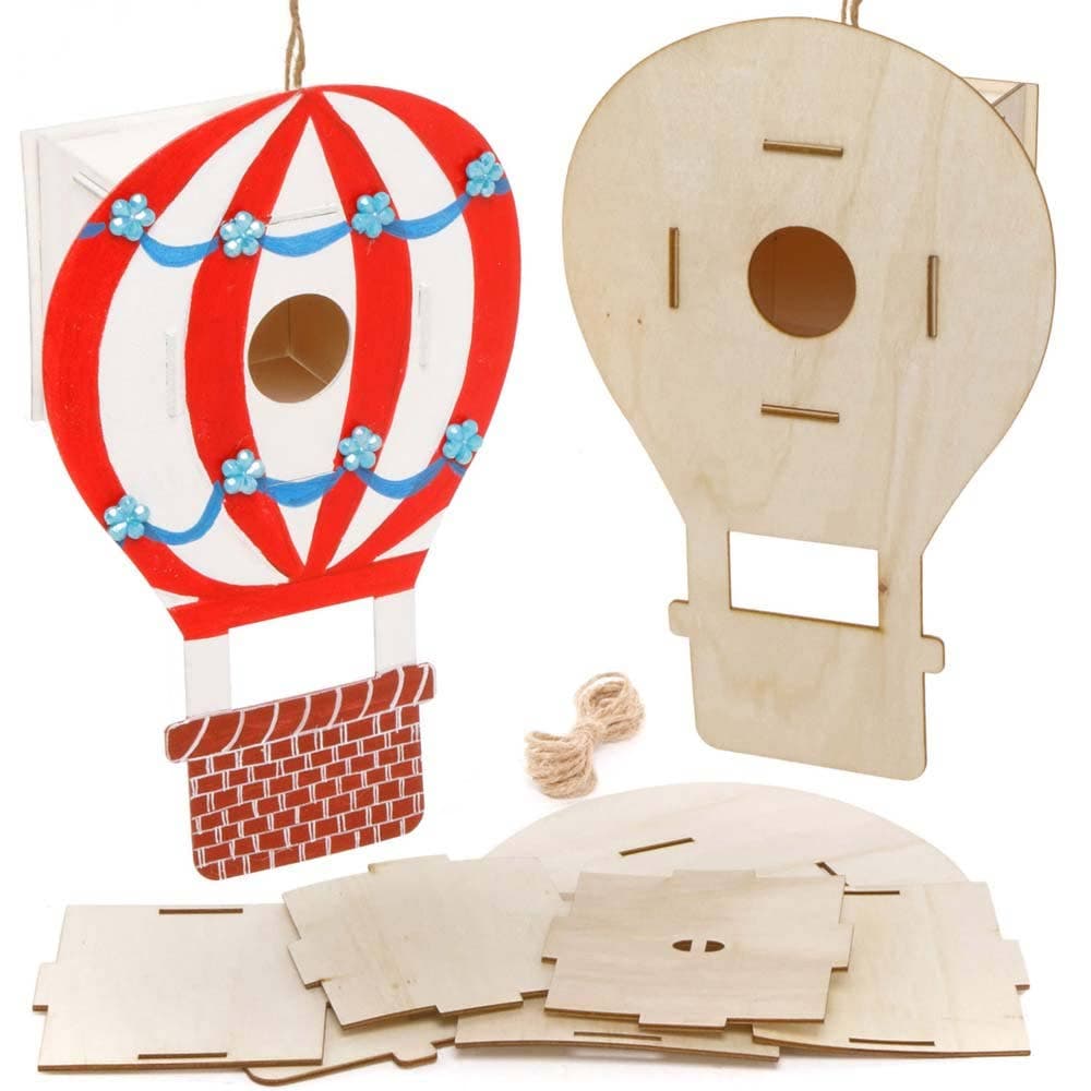 Hot Air Balloon Wooden Bird House Kits (Pack of 2) Nature Craft Kits