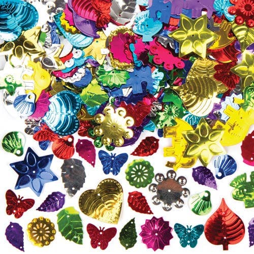 Jumbo Sequins (Per pack) Craft Embellishments 8 assorted colours - Purple, Gold, Silver, Green, Light Blue, Dark Blue, Pink, Red