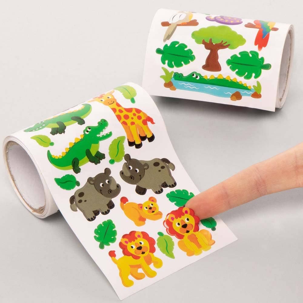 Jungle Animal Sticker Rolls Value Pack (Pack of 600) Stickers