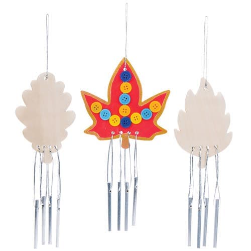 Leaf Wooden Windchimes (Pack of 4) Nature Craft Kits