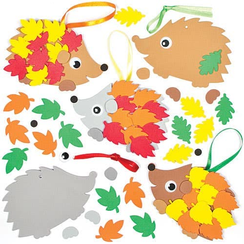 Leafy Hedgehog Foam Decoration Kits (Pack of 5) Decoration Craft Kits