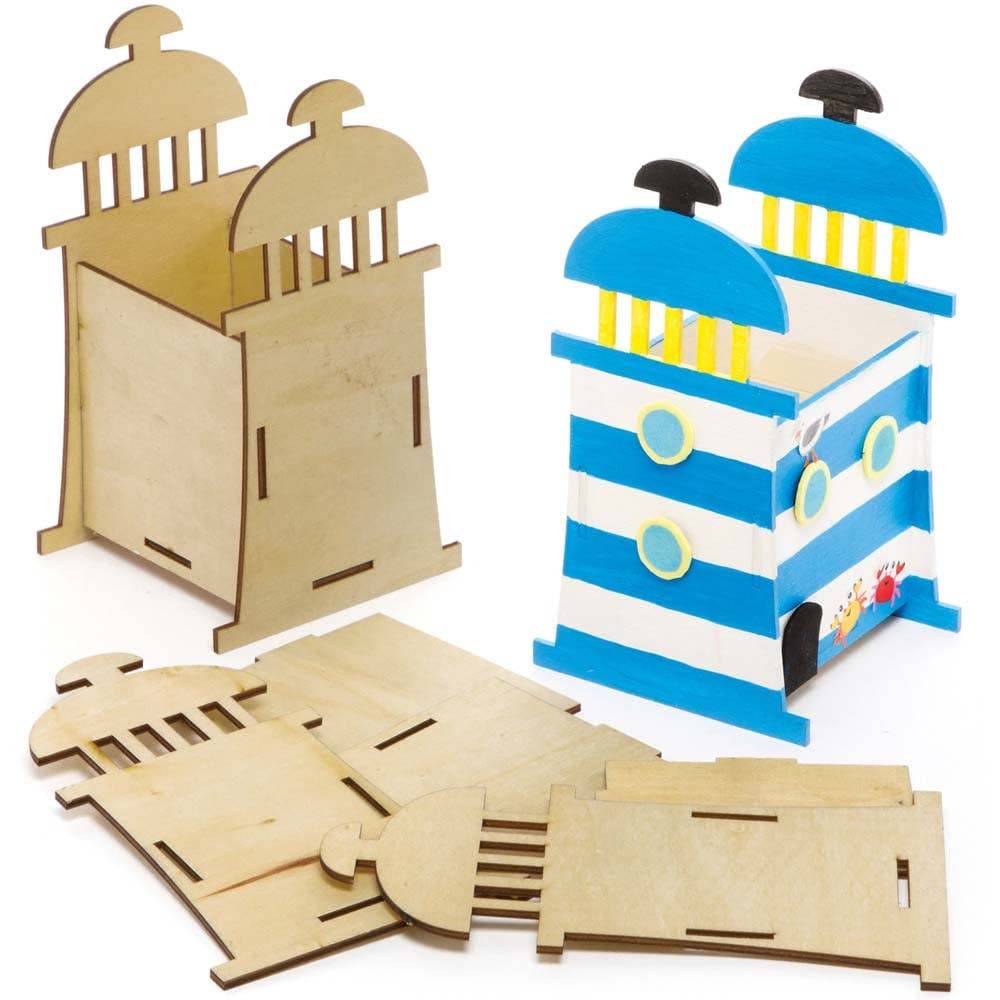 Lighthouse Wooden Flowerpot Kits (Pack of 4) Nature Craft Kits
