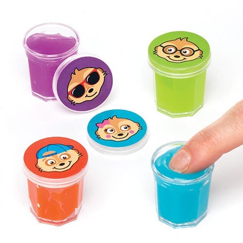 Meerkat Mob Noise Putty (Pack of 8) Soft & Sensory Toys 4 assorted colours - Blue, Green, Purple & Orange