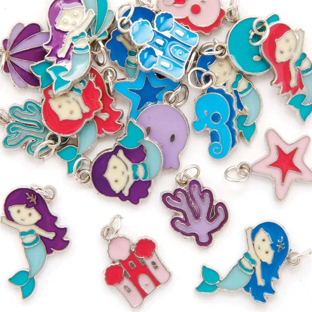 Mermaid Charms (Pack of 30) 21 Assorted Designs, Metal Jewellery Charms