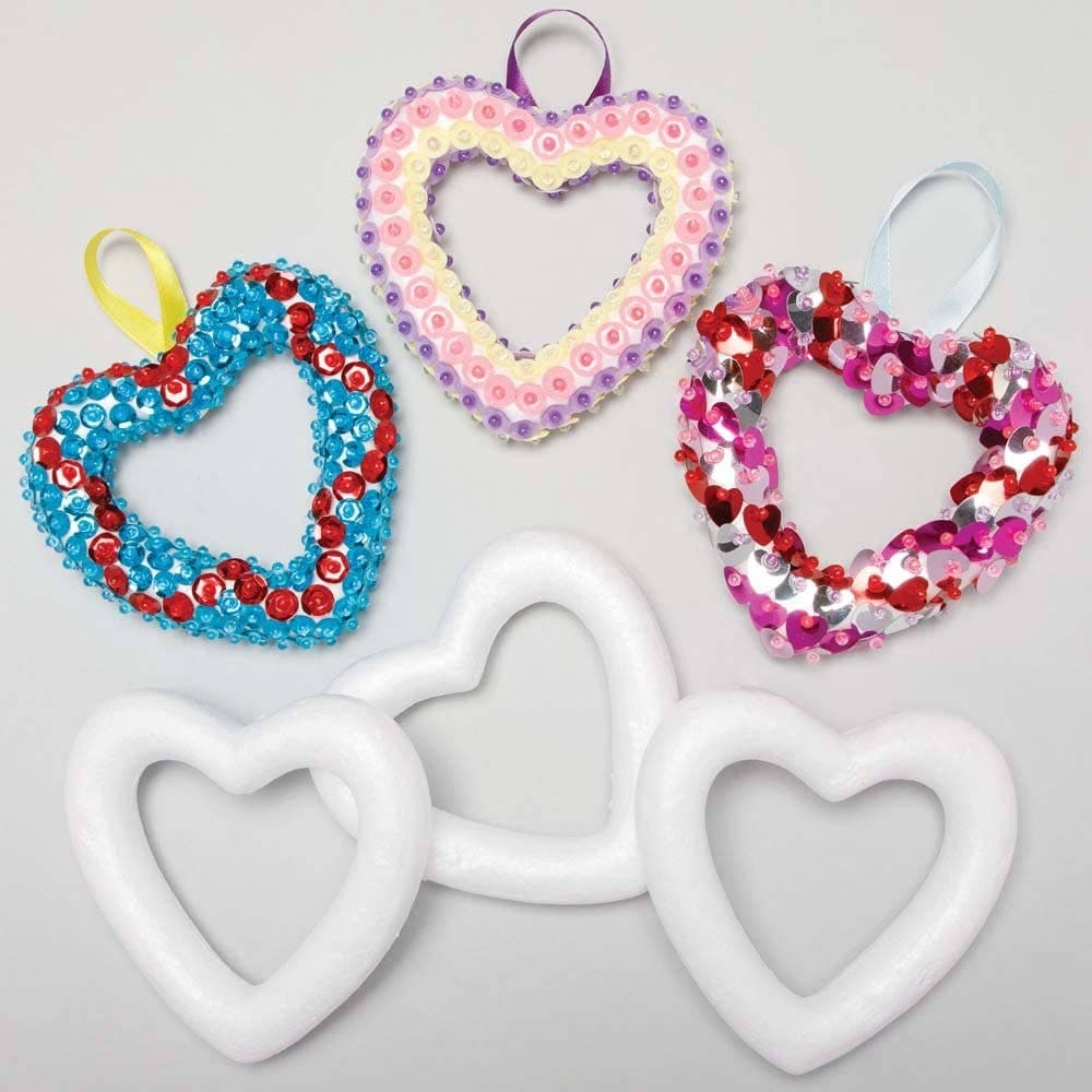Mini Heart Polystyrene Wreaths (Pack of 10) Size 11.5cm, Decorate, Personalise & Display, DIY Crafts