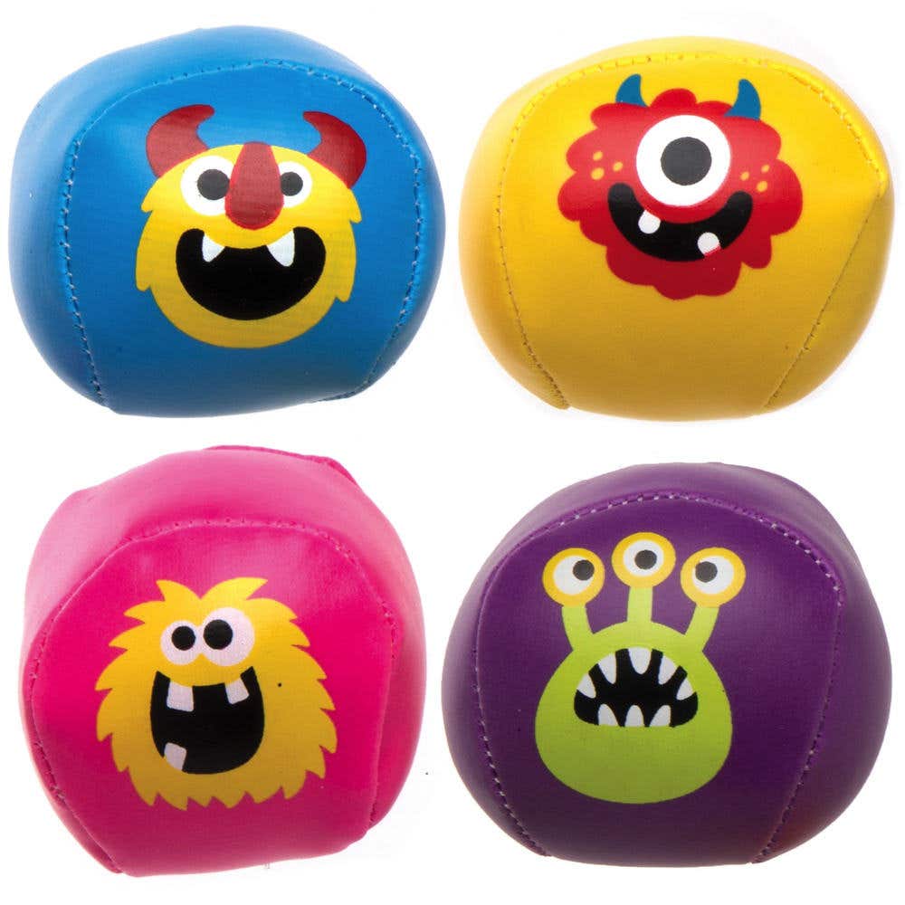 Monster Bunch Mini Soft Balls (Pack of 6) Halloween Toys 6 assorted ball colours - Orange, Purple, Pink, Yellow, Blue & Green