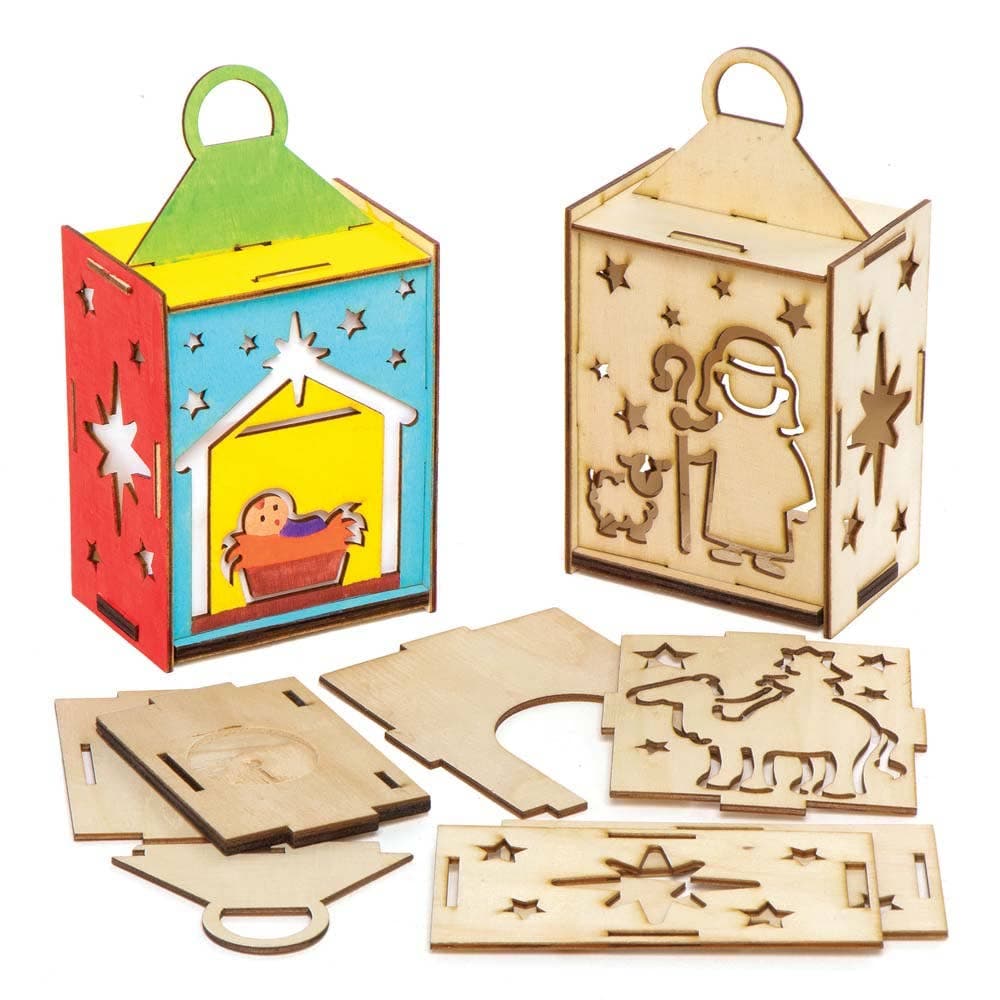 Nativity Wooden Lantern Making Kits (Pack of 3) Christmas Crafts
