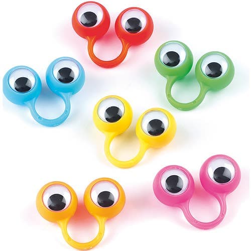 Finger Spies (Pack of 12) Pocket Money Toys 6 assorted colours - Blue, Green, Red, Yellow, Orange and Pink