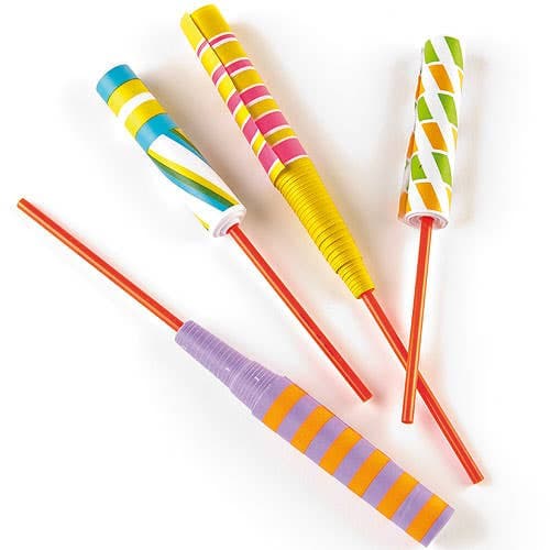 Paper Sword Flickers (Pack of 12) 2 Assorted Designs, Range Of Colours, 20cm Size
