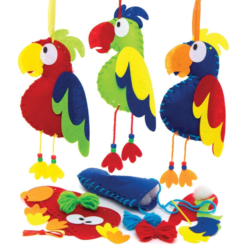 Parrot Sewing Kits (Pack of 3) Sewing & Weaving Craft Kits