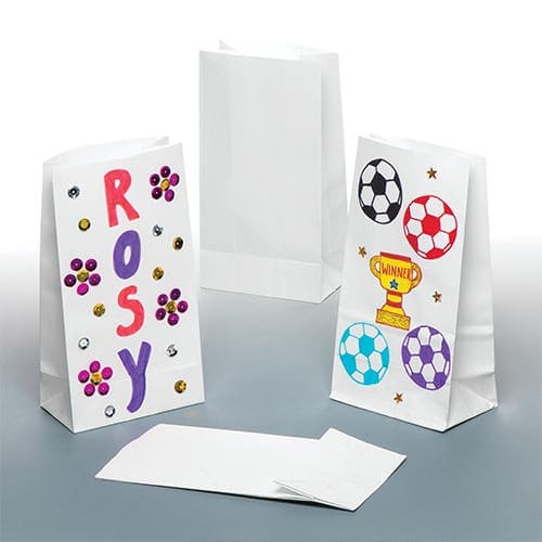 White Paper Party Bags (Pack of 10) Size 22.5cm x 12cm, Party Supplies, Decorate & Personalise