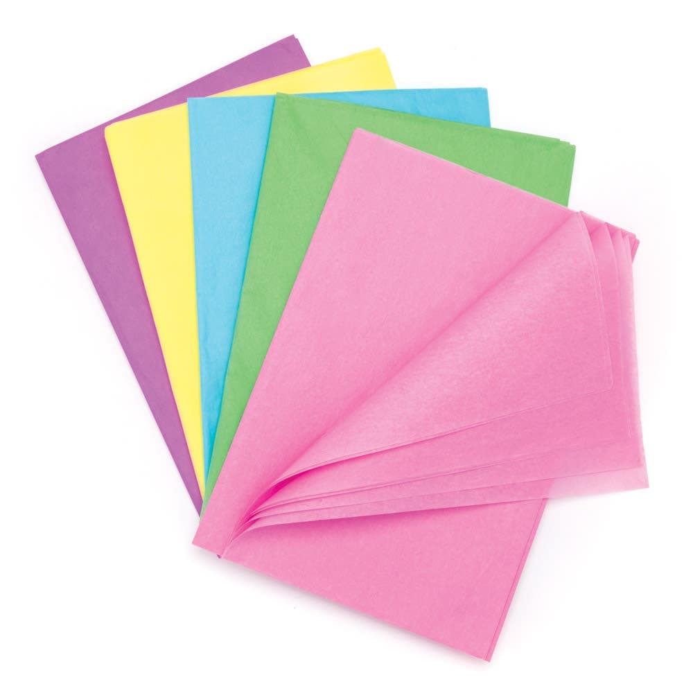 Pastel Tissue Paper Value Pack (Pack of 25) Paper & Card 5 assorted colours - Purple, Blue, Pink, Green & Yellow