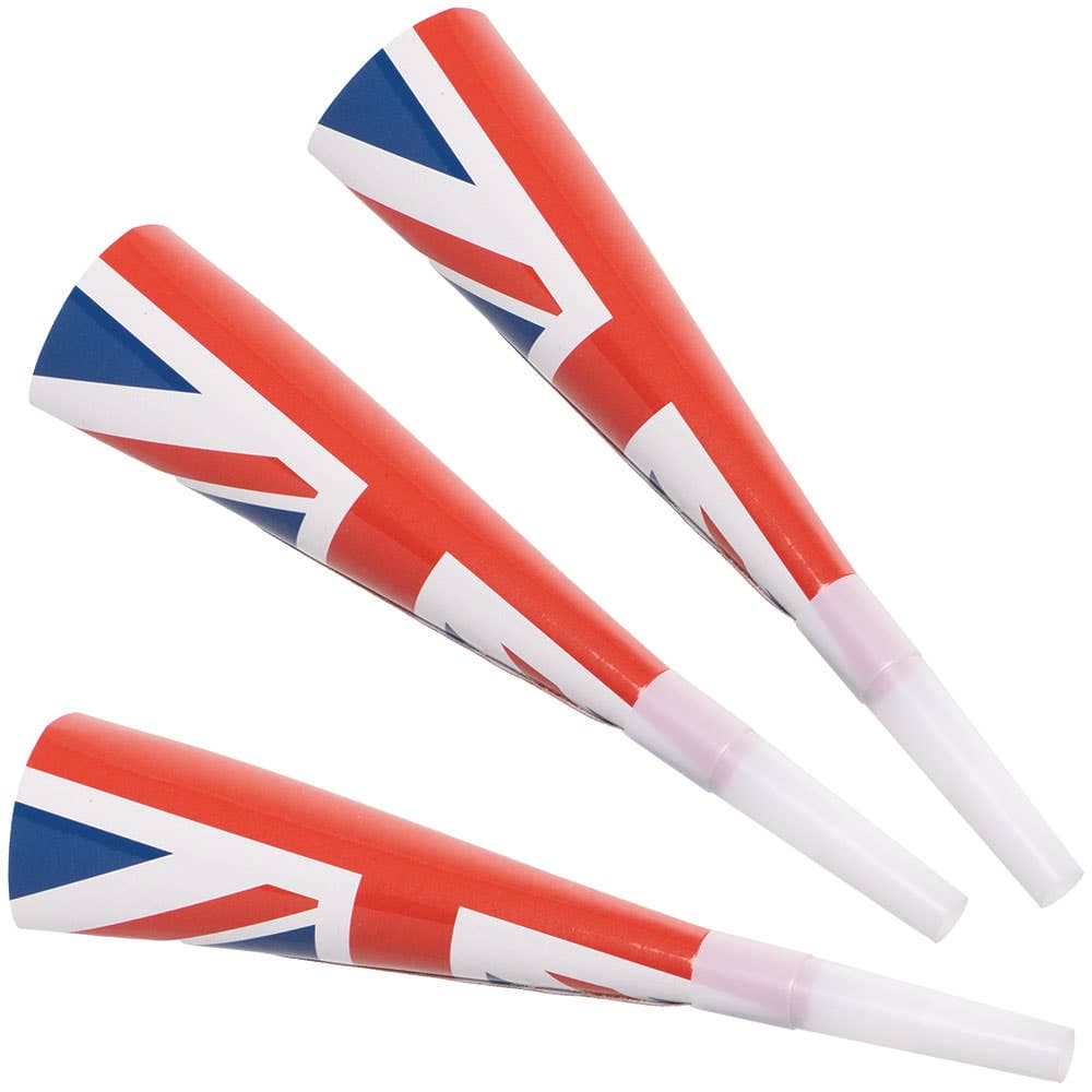 Union Jack Party Horns (Pack of 16) Party Decorations