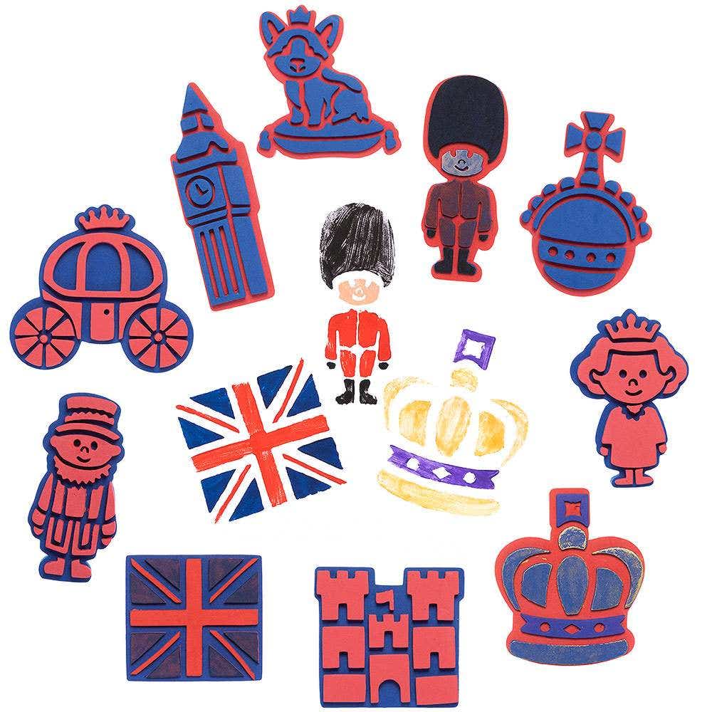 Royal Stampers (Pack of 10) Art Supplies, Art Materials 2 foam colours - Red & Blue