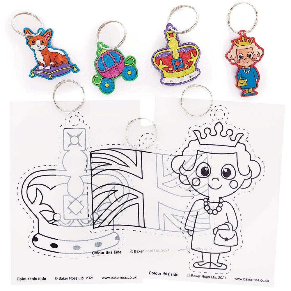 Royal Shrink Art Keyrings (Pack of 10) Shrink In Oven, Shrink 7x Smaller, 10 Assorted Designs