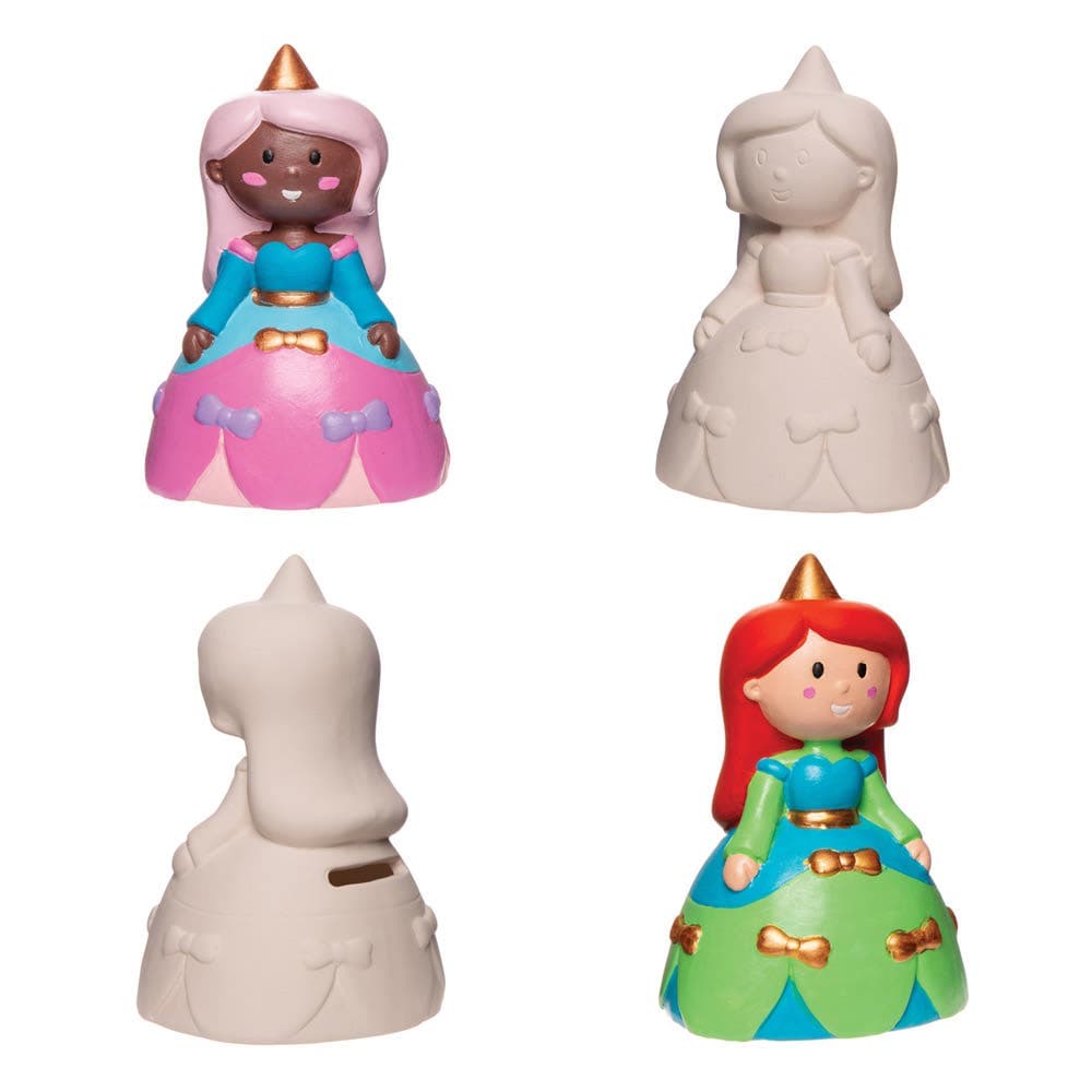 Princess Ceramic Money Boxes (Box of 2) Decoration Craft Kits
