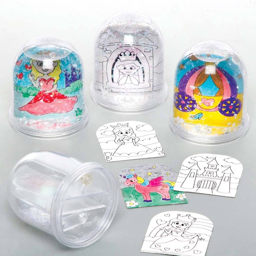 Princess Colour-in Snow Globes (Pack of 4) Decoration Craft Kits