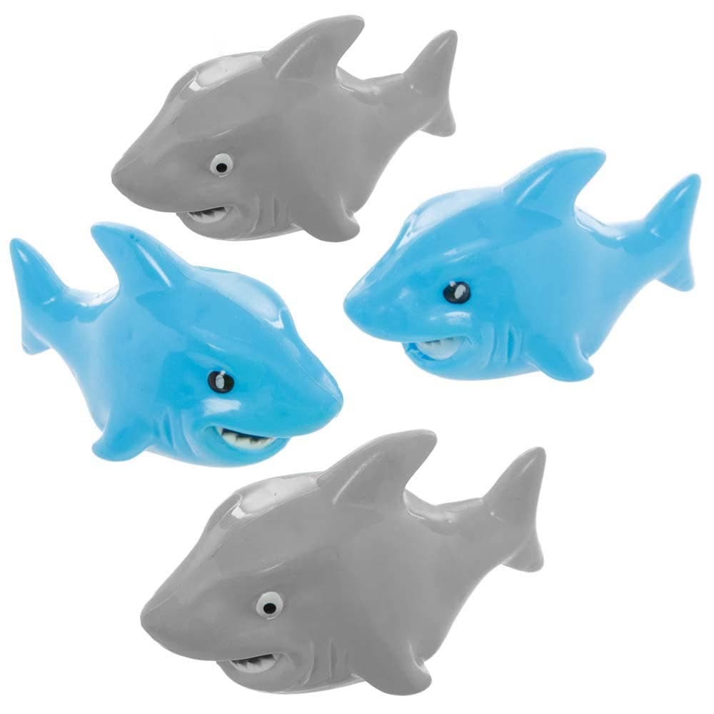 Pull Back Racing Sharks (Pack of 4) Pocket Money Toys 2 assorted colours - Blue & Grey