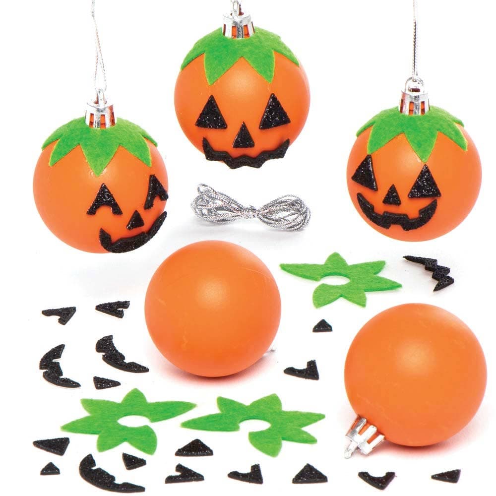 Pumpkin Bauble Decoration Kits (Pack of 6) Halloween Crafts