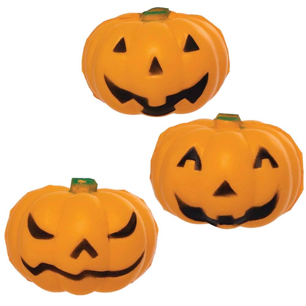 Squeezy Pumpkins (Pack of 6) Halloween Sensory Toys, Party Bag Fillers, 32mm Diameter, PU Rubber, Halloween Boo Basket Ideas