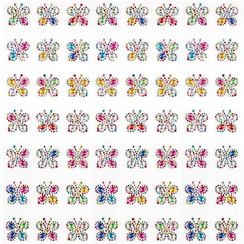 Rainbow Butterfly Self-Adhesive Acrylic Gems (Pack of 20) Craft Embellishments Assorted colours