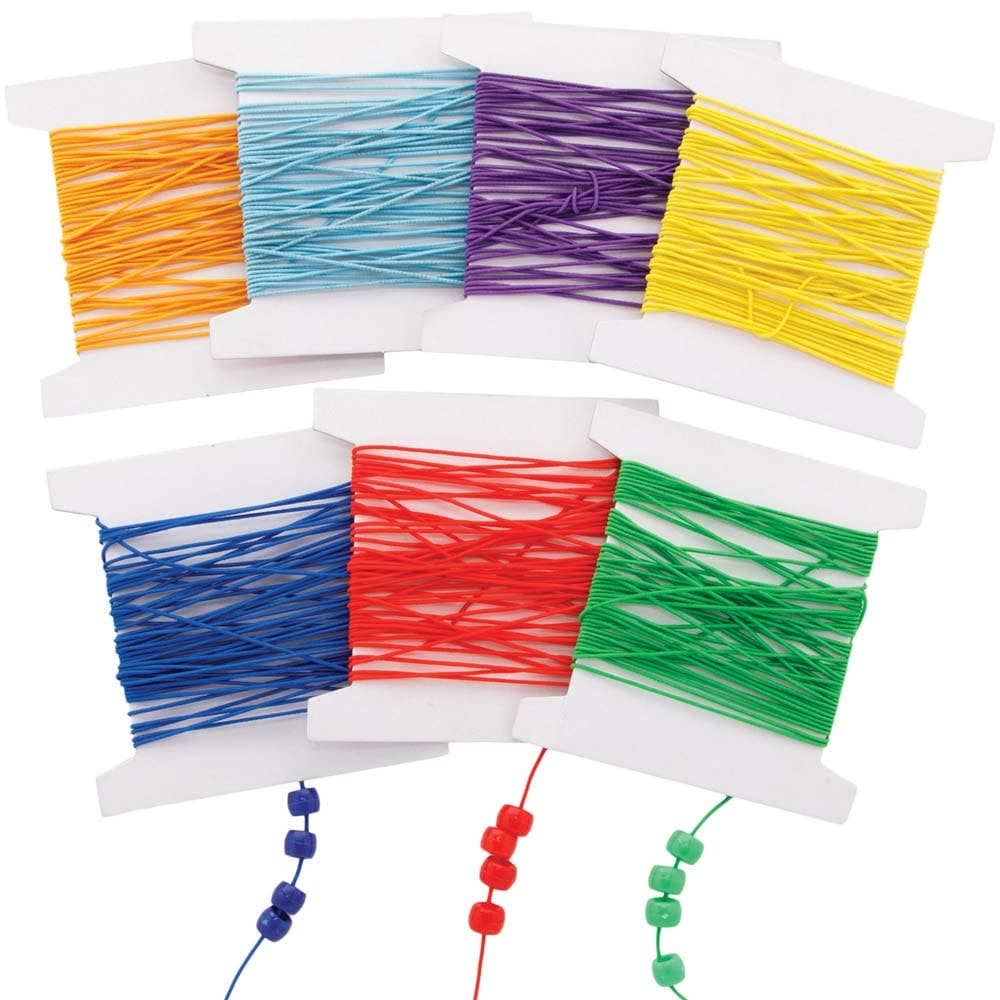 Rainbow Colours Elastic (Pack of 7) Jewellery 7 assorted colours - Red, Yellow, Green, Blue, Violet, Orange & Indigo