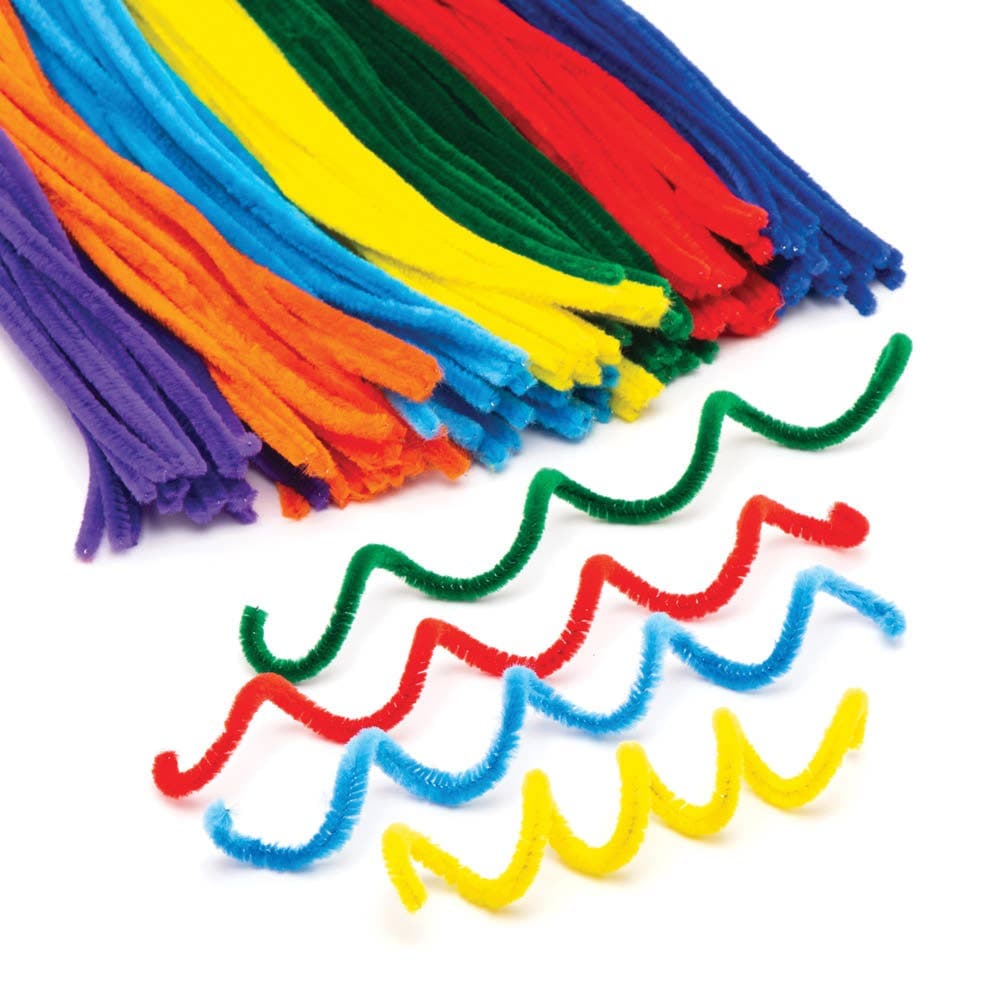 Rainbow Colours Pipe Cleaners Value Pack (Pack of 120) Craft Embellishments 7 assorted colours - Red, Light Blue, Dark Blue, Orange, Yellow, Purple & Green