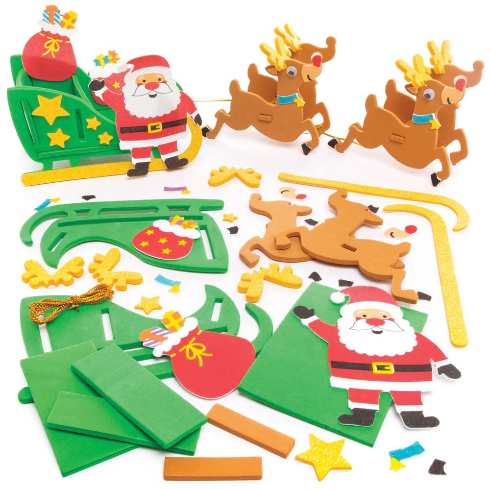 Foam Reindeer & Sleigh Kits (Pack of 2) Christmas Crafts
