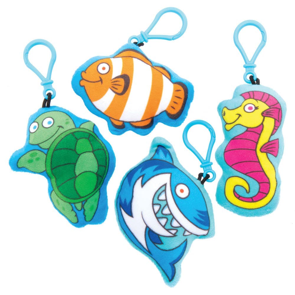 Sealife Plush Keyrings (Pack of 4) Soft & Sensory Toys