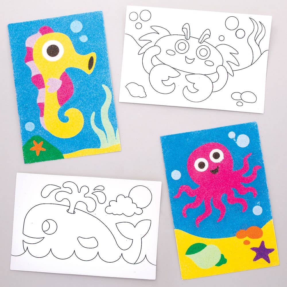 Sealife Sand Art Pictures (Pack of 8) Art Craft Kits