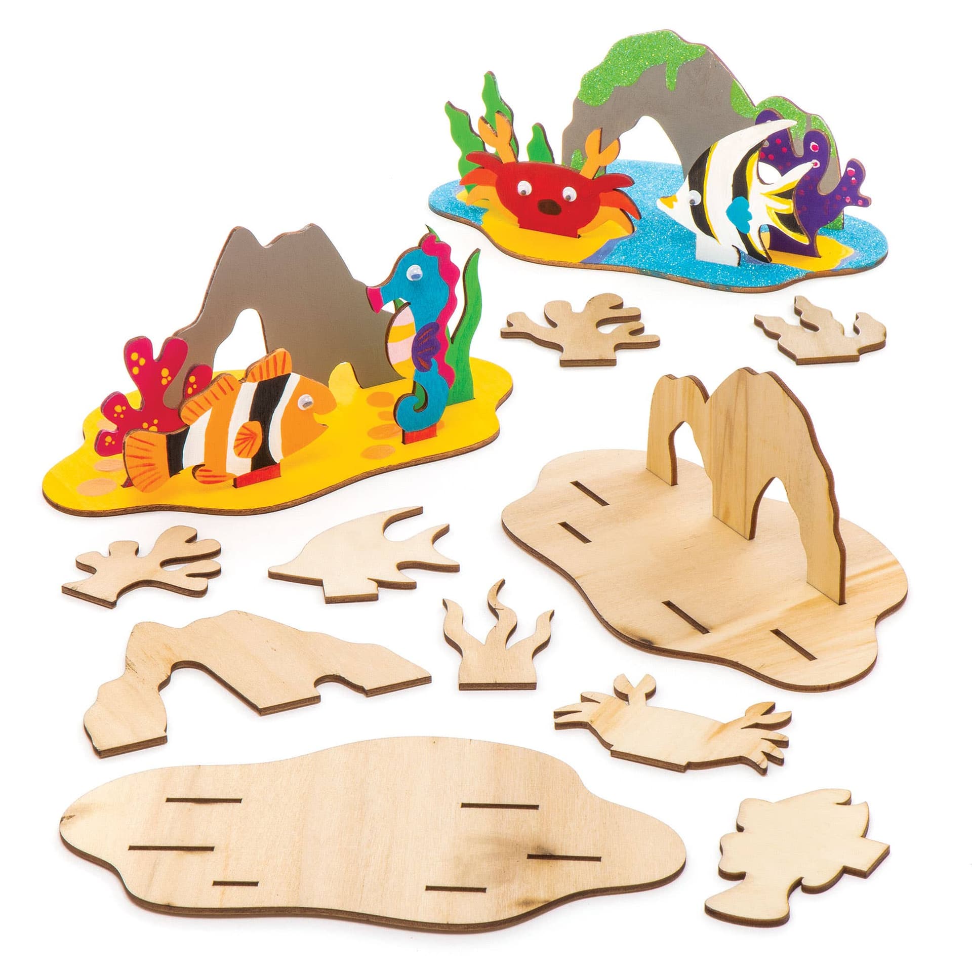 Sealife Wooden 3D Scene Kits (Pack of 4) Art Craft Kits