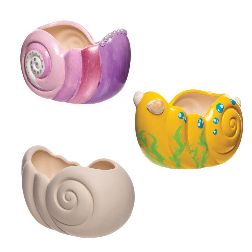 Seashell Ceramic Flowerpots (Box of 2) Nature Craft Kits