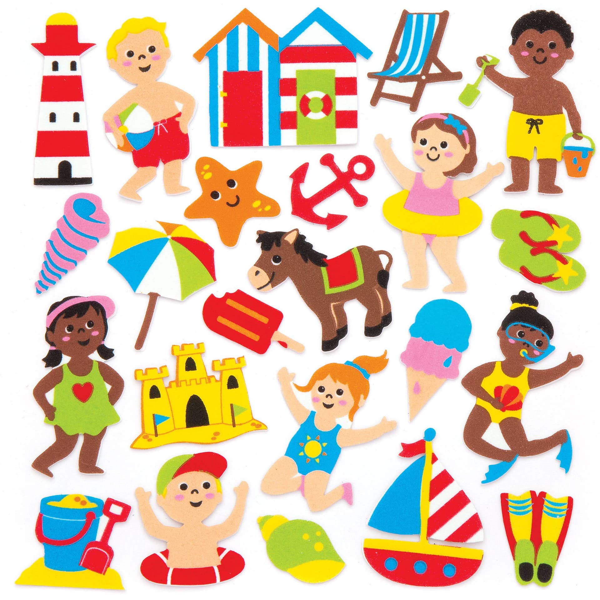 Seaside Foam Stickers (Pack of 120) Stickers