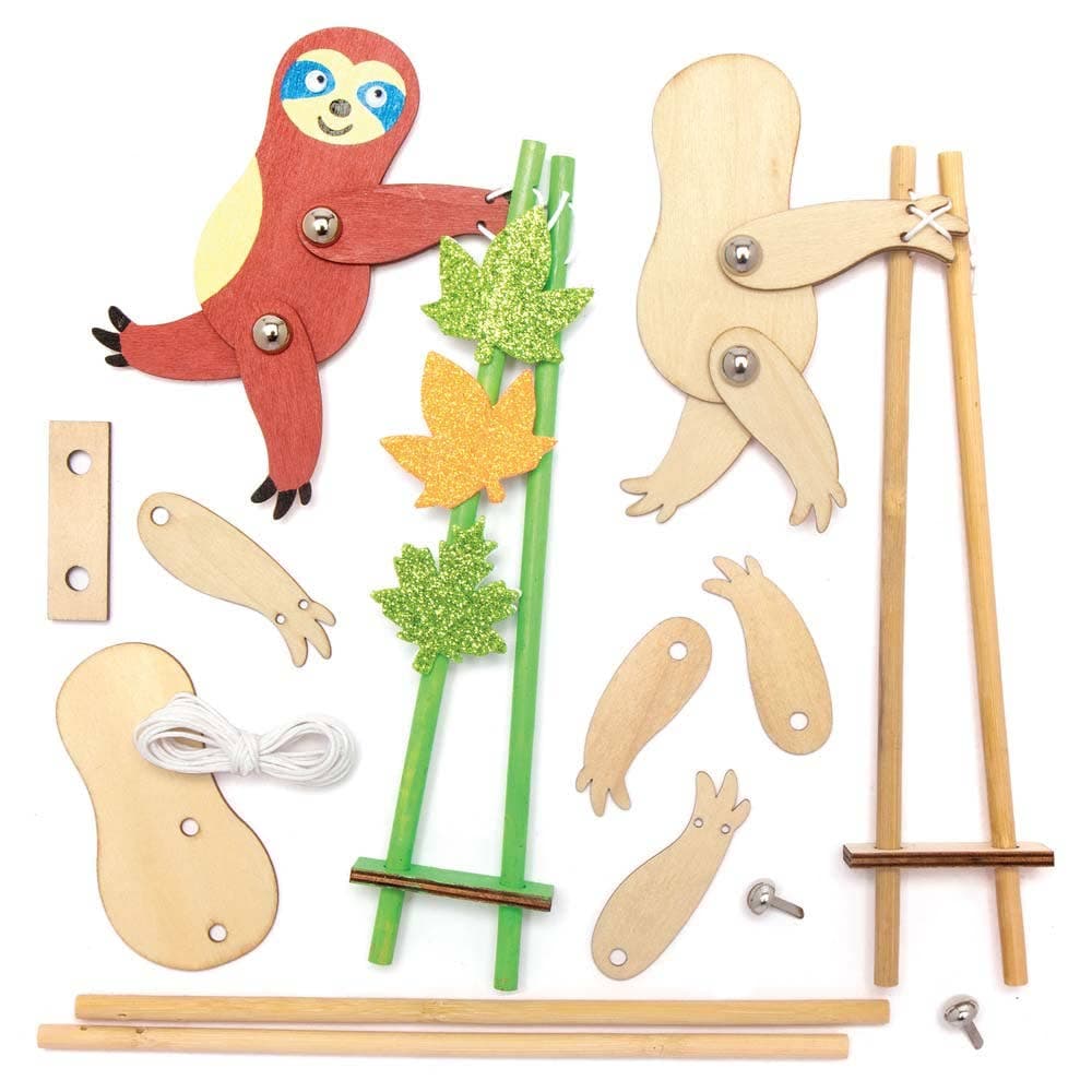Sloth Wooden Flipping Acrobat Kits (Pack of 3) Craft Kits For Kids