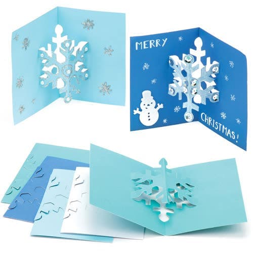 Snowflake Pop-out Greeting Cards (Pack of 8) Design Your Own Christmas Cards, Envelopes Included