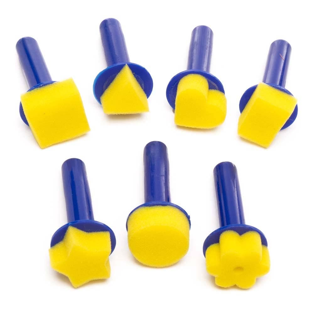 Sponge Paint Dabbers (Pack of 8) Art Supplies, 8 Assorted Shapes, Approx. 40mm Diameter