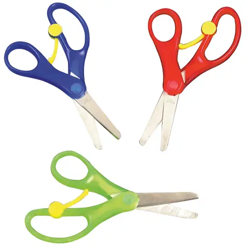 Spring-Loaded Scissors (Pack of 3) Easy Cut, Easy Grip Handles, Size 13cm, Stainless Steel Blades