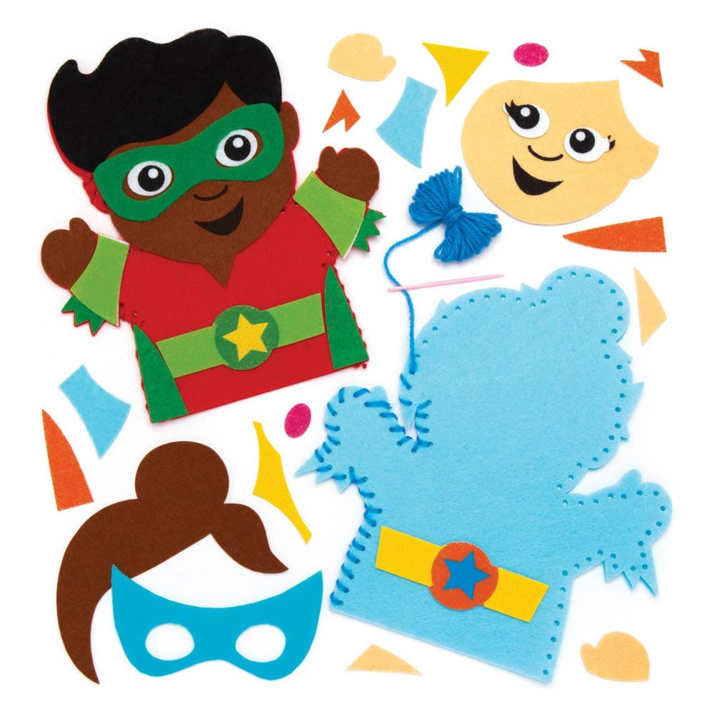 Star Superhero Hand Puppet Sewing Kits (Pack of 4) Sewing & Weaving Craft Kits