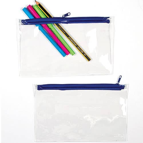 Transparent Pencil Cases (Pack of 10) Decoration Craft Kits