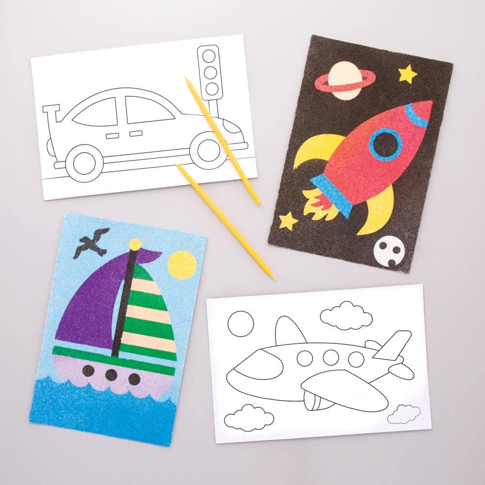 Transport Sand Art Pictures (Pack of 8) Art Craft Kits