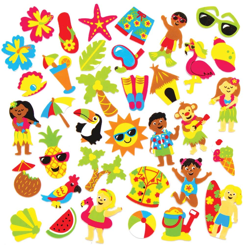Tropical Beach Foam Stickers (Pack of 120) Stickers