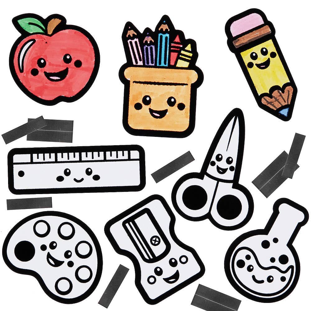 Back to School Fuzzy Art Magnets (Pack of 15)