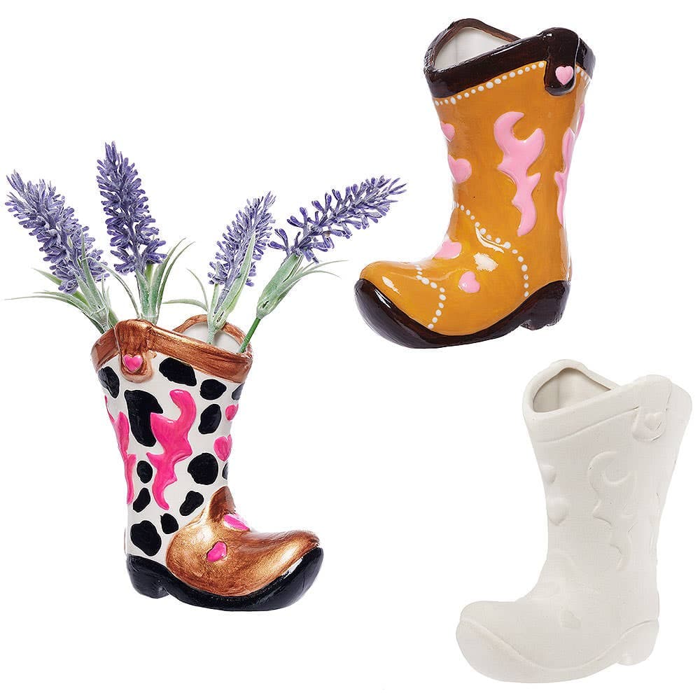 Cowboy Boot Ceramic Vases (Pack of 2)