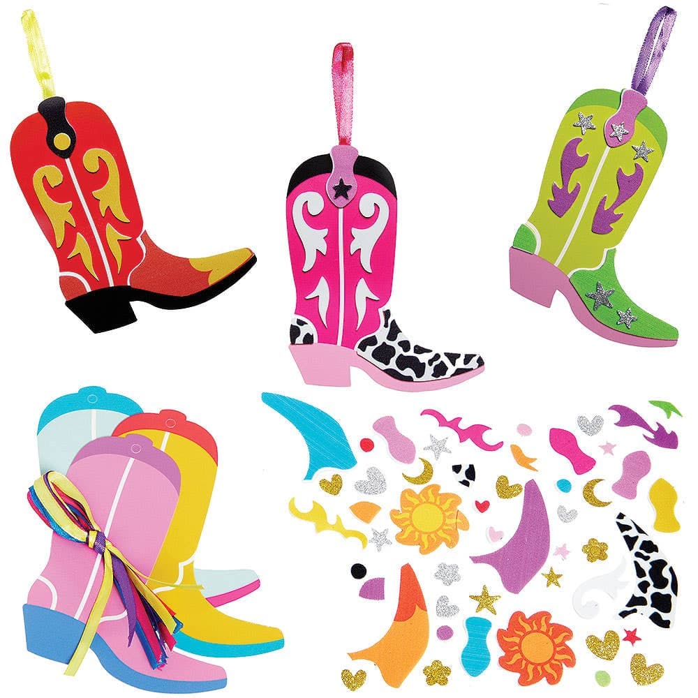 Cowboy Boot Mix & Match Decoration Kits (Pack of 8)